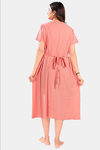 Sweet Moon Maternity Knit Cotton Mid Length Nightdress - Light Peach — thumbnail 2